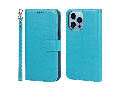 Funda PU costura cortada azul por iPhone 13 Pro 6.1