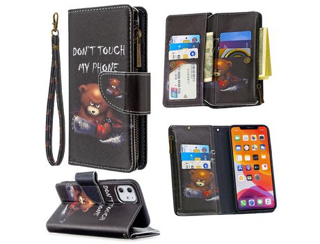 Carcasa PU estante de impresión patrón no toque por Apple iPhone 11 6.1