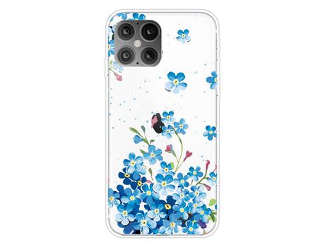 Carcasa TPU impresión patrón flexibly flor-azul por Apple iPhone 12 Max/12 Pro 6.1