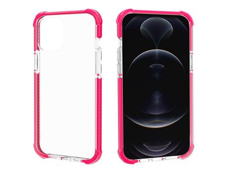 Funda de acrílico espessado transparente rosado a prueba de choques por iPhone 13 6.1