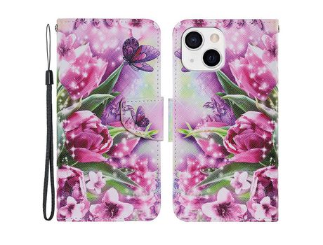 Funda PU + TPU tulipa por iPhone 13 mini 5.4