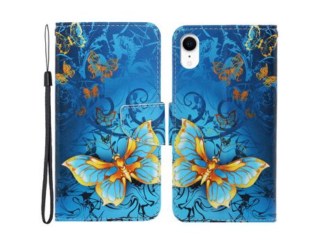 Funda PU con suporte magnético forte mariposa de joias por iPhone XR 6.1
