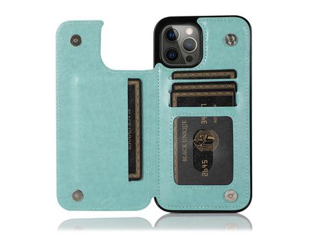 Funda TPU + PU magnético patrón de flores Anti-lágrimas con suporte y suporte de tarjeta Cielo azul por iPhone 13 Pro 6.1