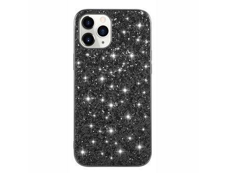 Carcasa TPU híbrido quadro cintilante lantejoulas negro por Apple iPhone 12 Pro/iPhone 12 Max 6.1