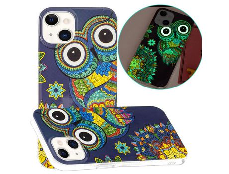 Funda TPU coruja azul noctilescente y a prueba de choques por iPhone 13 6.1