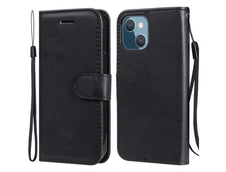 Funda PU + TPU con suporte cor preta por iPhone 13 mini 5.4