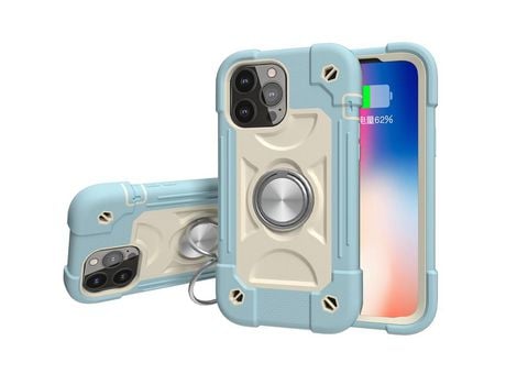 Funda TPU 3 en 1 con 3 camadas multicoloridas gelo azul por iPhone 13 Pro 6.1