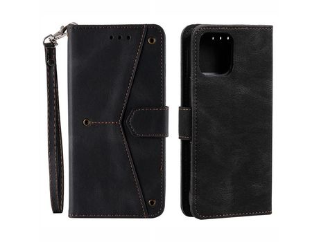 Funda PU + TPU decorazón rebite con fundo negro por iPhone 13 Pro 6.1