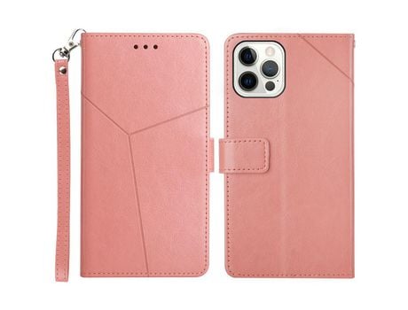 Funda PU con soporte rosa por iPhone 12/12 Pro 6.1