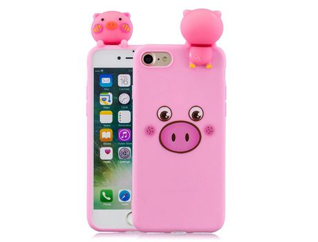 Carcasa TPU blanqueamiento boneca 3D flexible porco por Apple iPhone SE (2nd Gen)/8/7