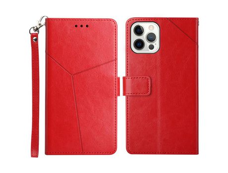 Funda PU con soporte rojo por iPhone 12/12 Pro 6.1
