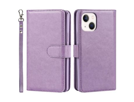 Funda PU a prueba de choques púrpura por iPhone 13 mini 5.4