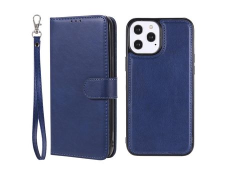 Funda PU + TPU anti-queda magnético 2 en 1 con suporte azul por iPhone 12 Pro Max 6.7