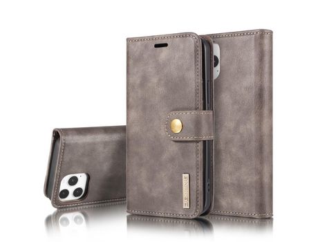 Carcasa PU + TPU destacável 2-in-1 división Gris por Apple iPhone 12 Pro Max 6.7