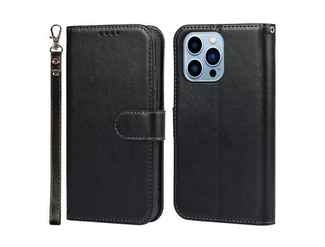 Funda PU costura cortada negro por iPhone 13 Pro 6.1