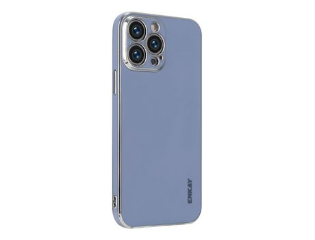 Funda TPU ENKAY recorte preciso flexível galvanoplastia azul por iPhone 12 Pro Max 6.7