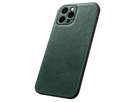 Funda TPU + PU SULADA textura de lichi recorte preciso verde por iPhone 12 Pro 6.1