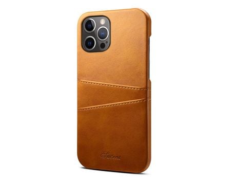 Funda TPU + PU a prueba de choques con slots de tarjeta caqui por iPhone 12 Pro Max 6.7