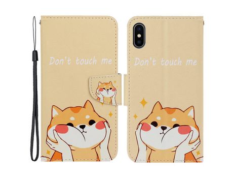 Funda PU con suporte magnético no me toque por iPhone X/XS 5.8
