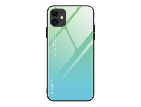 Carcasa TPU gradiente de color híbrido cian/azul por Apple iPhone 12 Pro Max 6.7