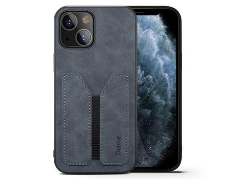 Funda TPU + PU suporte de tarjeta elástico cinza escuro a prueba de choques por iPhone 13 6.1