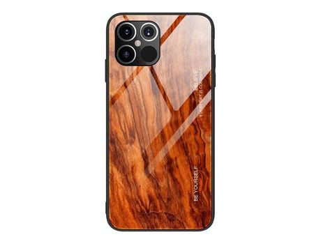 Carcasa TPU piel de madeira naranja por Apple iPhone 12 Max/12 Pro 6.1