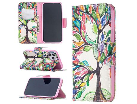 Carcasa PU impresión patrón árbol da vida por Apple iPhone 12 Pro/12 Max 6.1