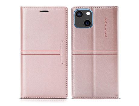 Funda PU + TPU absorción magnética forte extravagante ouro rosa anti-queda por iPhone 13 mini 5.4