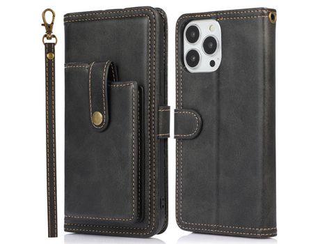 Funda PU Cerrar magnético negro por iPhone 13 Pro 6.1