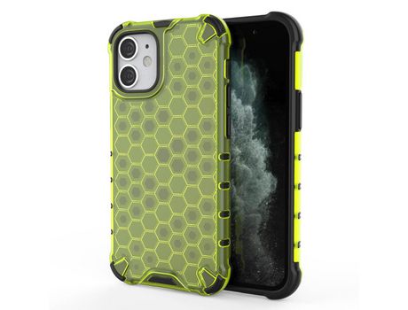 Carcasa TPU híbrido a prueba de choques de patrón de favo de mel verde por Apple iPhone 12 5.4
