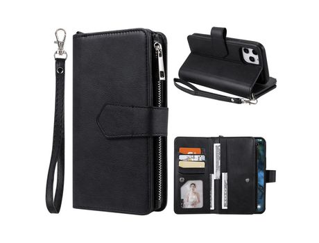 Carcasa PU destacável 2 en 1 con estante negro por Apple iPhone 12 Pro Max