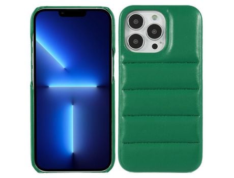 Funda TPU + PU verde por iPhone 13 Pro 6.1