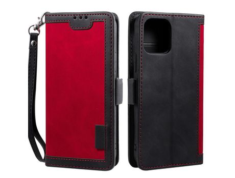 Funda PU + TPU estilo retro con porta-tarjeta rojo por iPhone 13 6.1