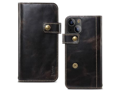 Funda de couro genuino Cerrar magnético con fundo negro por iPhone 13 mini 5.4