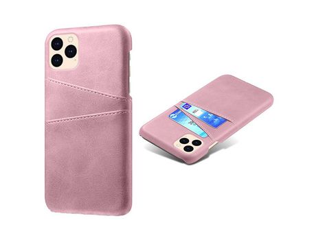 Carcasa TPU + PU con suporte de tarjeta doble ouro rosa por Apple iPhone 12 Max/12 Pro 6.1