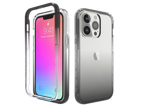 Funda TPU transparente anti-queda cor gradiente de luz negra por iPhone 13 Pro 6.1