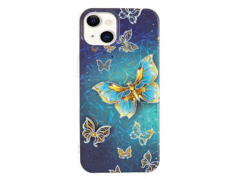 Funda TPU patrón de mármol galvanizado mariposa por iPhone 13 mini 5.4