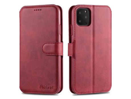 Carcasa PU con apoyo rojo por Apple iPhone 12 Pro/iPhone 12 Max 6.1