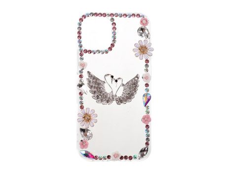 Carcasa TPU blanqueamiento strass cisne por Apple iPhone 12 Max/12 Pro 6.1