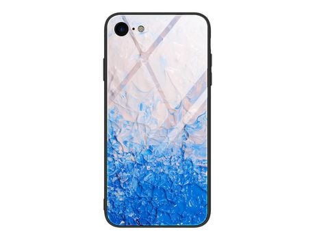 Carcasa TPU híbrido de vidrio de textura de mármol estilo G por Apple iPhone SE (2nd Gen)/8/7