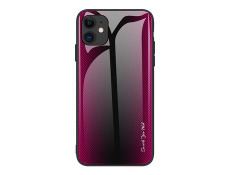 Carcasa TPU combinación de fibra de carbono y textura de vidrio rosa por Apple iPhone 12 Max 6.1 /12 Pro 6.1