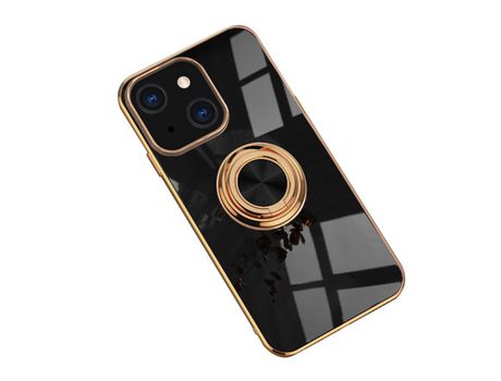 Funda TPU galvanizado con suporte negro por iPhone 13 6.1