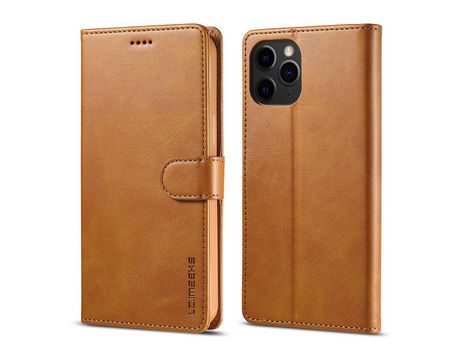 Carcasa PU con apoyo marrom por Apple iPhone 12 5.4
