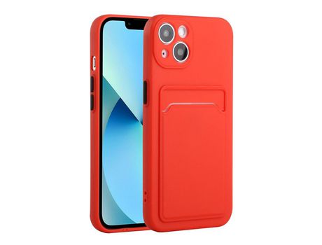 Funda TPU flexível con porta-tarjeta rojo por iPhone 13 mini 5.4