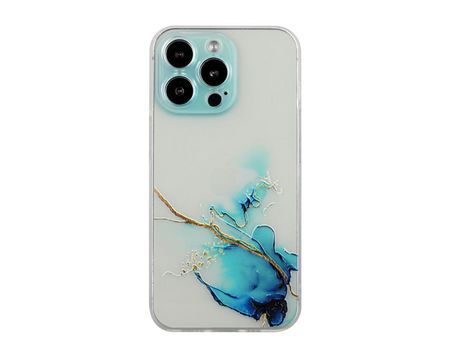 Funda TPU patrón de mármol de corte preciso azul por iPhone 13 Pro Max 6.7