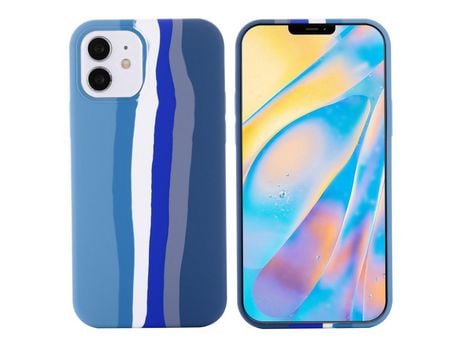 Funda silicone estilo arco-íris azul por iPhone 12 mini 5.4
