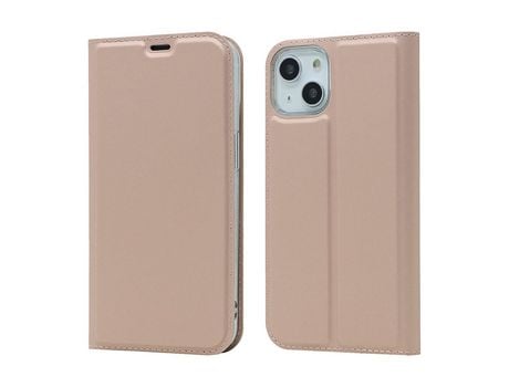 Funda PU + TPU autoabsorbente a prueba de choques con suporte de tarjeta de soporte en ouro rosa por iPhone 13 mini 5.4