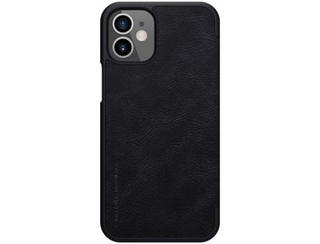 Carcasa TPU + PU con suporte por tarjeta negro por Apple iPhone 12 5.4