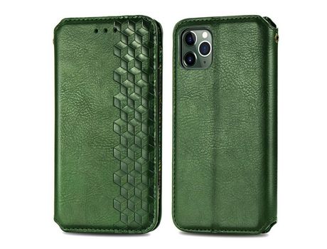 Funda PU patrón de losango verde por iPhone 11 Pro Max 6.5