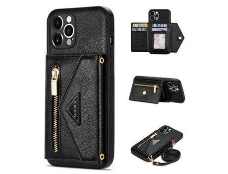 Funda PU N.BEKUS Anti-lágrimas negro por iPhone 13 Pro Max 6.7